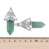 Natural Green Aventurine Faceted Pointed Bullet Big Pendants G-H076-02P-014-3