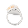 Shell Open Cuff Ring for Women RJEW-Z047-01P-04-4