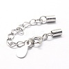 Anti-Tarnish Rhodium Plated 925 Sterling Silver Cord Ends STER-I016-129D-3