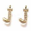 Brass Micro Pave Clear Cubic Zirconia Charms ZIRC-B002-39G-J-1