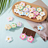 28Pcs 7 Colors Plumeria Flower Opaque Resin Cabochons CRES-TA0001-75-7