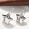 Star Brass Dangle Earrings EJEW-B132-05P-3