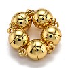 Rack Plating Brass Magnetic Clasps with Loops LS-KK-F801-02B-G-1