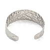 Non-Tarnish 304 Stainless Steel Textured Open Cuff Bangles for Women STAS-M001-17P-3