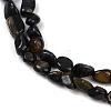 Dyed Natural Blue Tiger Eye Beads Strands G-Q060-D09-4