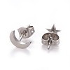 Tarnish Resistant 304 Stainless Steel Stud Earrings EJEW-F227-18P-2