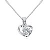 Anti-Tarnish Rhodium Plated 925 Sterling Silver Pendants ZIRC-BB50406-A-1