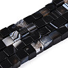 Natural Dyed & Heated Black Agate Beads Strands G-T139-8x8-35B-01-2