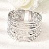 37.5MM 304 Stainless Steel Textured Multi-Strand Wide Cuff Bangles for Women SA-CBAB767-28P-3