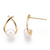 Natural Pearl Teardrop Stud Earrings PEAR-N017-06B-3