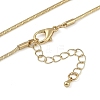 Alloy Enamel Snake Chain Rose Flower Pendant Necklaces NJEW-B113-03-4