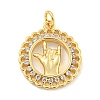 Brass Micro Pave Clear Cubic Zirconia Pendants KK-U007-01G-02-1