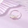 Round Natural Sea Shell Finger Rings RJEW-JR00847-02-1