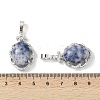 Natural Blue Spot Jasper Oval Pendants G-NH0025-15P-05-3