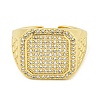 Brass with Cubic Zirconia Open Cuff Rings RJEW-U011-06A-G-2