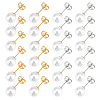 12Pair 2 Colors Shell Pearl Ball Stud Earrings for Women STAS-DC0006-98-1