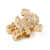 Brass Micro Pave Cubic Zirconia Slide Charms ZIRC-I068-27G-2