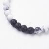 Frosted Natural Howlite Stretch Bracelets BJEW-JB03361-02-2