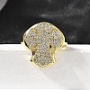 Brass Micro Pave Cubic Zirconia Cuff Rings for Women RJEW-F181-04G-3