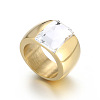 304 Stainless Steel & Glass Finger Rings FS-WGBA2F3-02-1