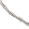 Brass Double Braided Round Snake Chain Necklaces MAK-L041-01P-2