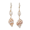 304 Stainless Steel Shell Shape with Tortoise & Starfish Dangle Earrings EJEW-JE06265-04-4