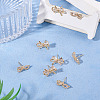 4 Pairs 2 Styles Brass Micro Pave Clear Cubic Zirconia Stud Earring Findings KK-TA0002-63-6