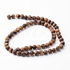 Frosted Round Natural Tiger Eye Bead Strands G-J346-15-6mm-2