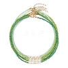6Pcs 6 Colors White Round Shell Pearl and Glass Seed Beaded Necklaces NJEW-JN05738-2
