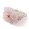 Rough Raw Natural Fluorite & Quartz Crystal & Rose Quartz Pendants PALLOY-JF00586-3