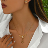 Elegant and Cute Tassel Women's Stainless Steel Heart Stud Earrings & Necklace Set LQ0691-1