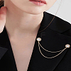 2Pcs 2 Colors Alloy Hanging Chains Collar Pins Tie Clips JEWB-LP0005-06-3