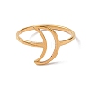 Ion Plating(IP) 201 Stainless Steel Crescent Moon Finger Ring RJEW-J051-37G-2