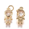 Brass Micro Pave Cubic Zirconia Pendants ZIRC-G168-51G-3