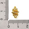 Brass Micro Pave Clear Cubic Zirconia Hollow Oval Connector Charms KK-A230-05C-G-3