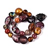 Handmade Foil Glass with Gold Sand Lampwork Beads Strands FOIL-Q002-08E-2