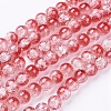 Crackle Glass Beads Strands X-GGC8mmY-A74-1