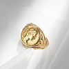 Caesar Pattern 304 Stainless Steel Finger Rings FS-WG94254-09-2