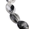 Natural Tourmalinated Quartz Beads Strands G-B125-P04-01-3