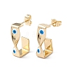 Brass Enamel Evil Eye Stud Earrings EJEW-A093-04G-07-1