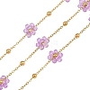 Glass & 304 Stainless Steel Cable Chain Beaded Chains SA-CBAD321-03F-1