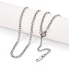 3MM 304 Stainless Steel Curb Chain Necklaces NJEW-N059-01P-1