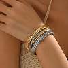 Two Tone Zinc Alloy 3-Strand Cuff Bangles WG02E92-01-2