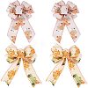 CHGCRAFT 4Pcs 2 Style Pumpkin Pattern Polyester Bowknot Display Decoration DIY-CA0004-31-1