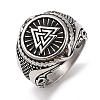 Viking 304 Stainless Steel Valknut Rings RJEW-U005-17G-AS-1