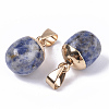 Top Golden Plated Natural Blue Spot Jasper Pendants G-T131-03E-3