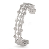 Non-Tarnish 304 Stainless Steel Hollow Flower Open Cuff Bangles for Women LS-BJEW-K241-03C-P-1