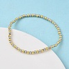 Brass Round Beaded Stretch Bracelets for Men Women BJEW-B148-05A-PG-2