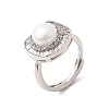 Adjustable Brass Micro Pave Cubic Zirconia Finger Rings CU-CBABA66-02P-4