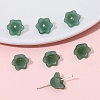 10Pcs Gradient Color Transparent Glass Bead Caps PW-WG464DA-02-1